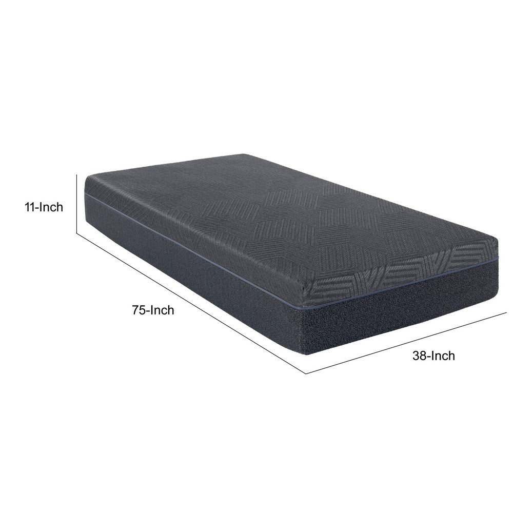 Maya Twin Mattress | Green Tea Gel-Infused Memory Foam | Gray Fabric 11"
