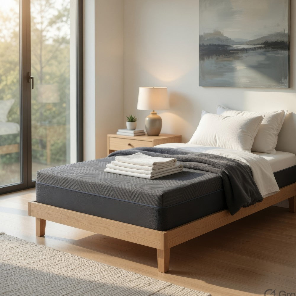 Maya Twin Mattress | Green Tea Gel-Infused Memory Foam | Gray Fabric 11"