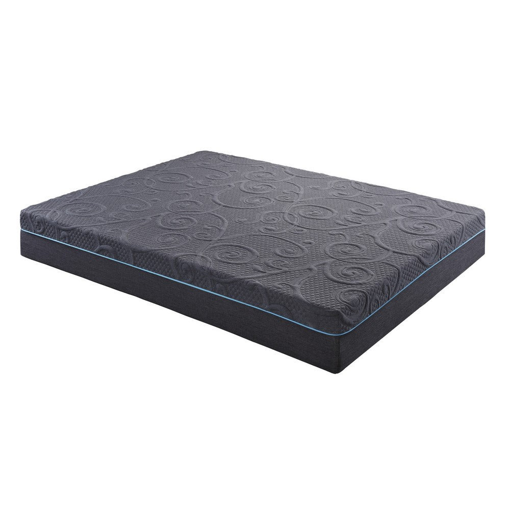 Hira Queen Hybrid Mattress | Medium Comfort Gel Foam | Gray Polyester 11"