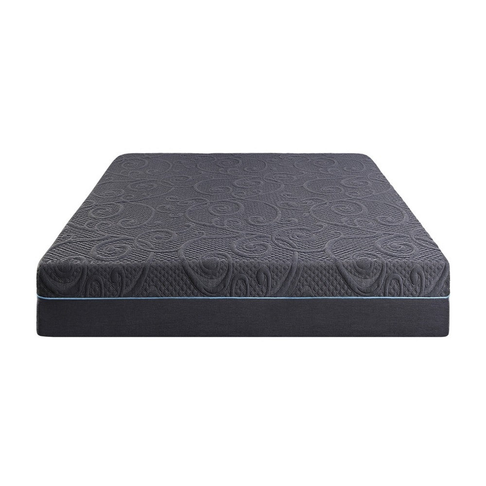 Hira Queen Hybrid Mattress | Medium Comfort Gel Foam | Gray Polyester 11"