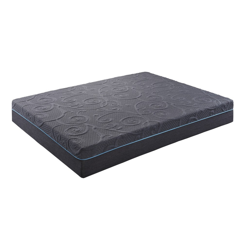 Hira Queen Hybrid Mattress | Medium Comfort Gel Foam | Gray Polyester 11"