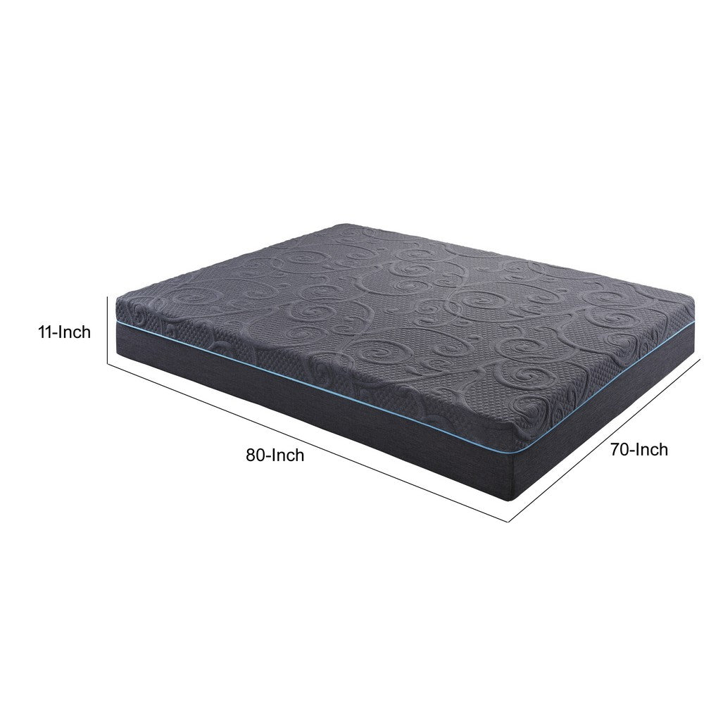 Hira King Hybrid Mattress | Medium Comfort Gel Foam | Gray Polyester 11"
