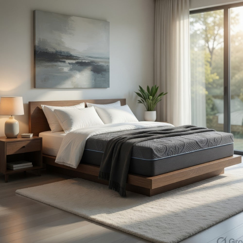 Hira King Hybrid Mattress | Medium Comfort Gel Foam | Gray Polyester 11"