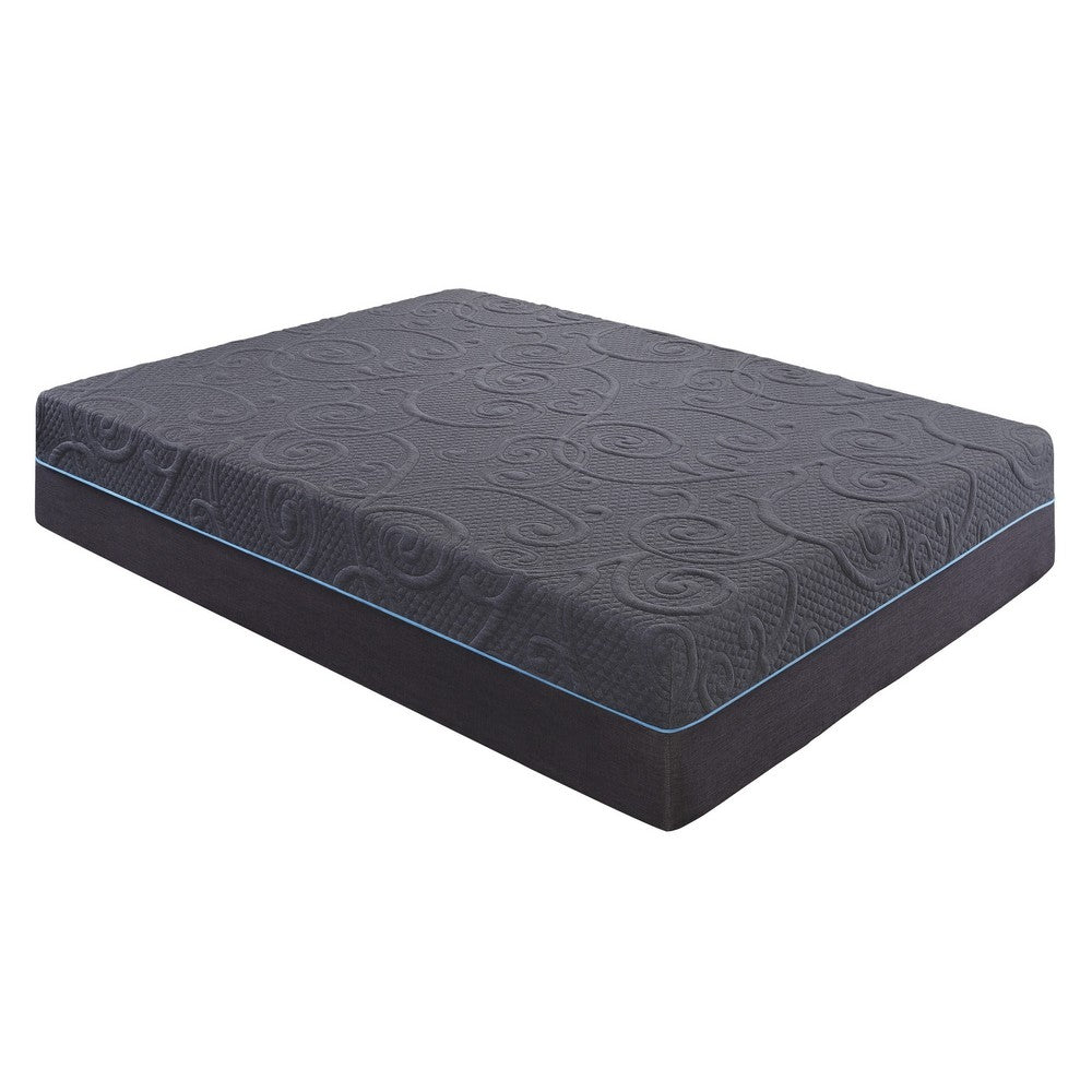 Hira Queen Hybrid Mattress | Medium Comfort Gel Foam | Gray Polyester 14"