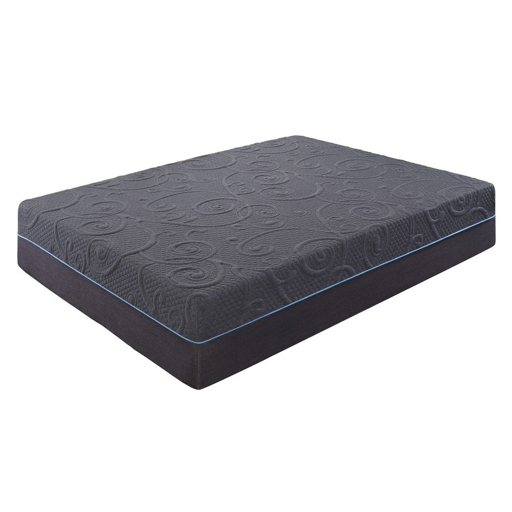 Hira Queen Hybrid Mattress | Medium Comfort Gel Foam | Gray Polyester 14"