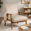 Myra Accent Armchair with Solid Wood Frame | Light Camel Microfiber