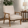Myra Accent Armchair with Solid Wood Frame | Light Camel Microfiber
