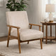 Myra Accent Armchair with Solid Wood Frame | Light Camel Microfiber