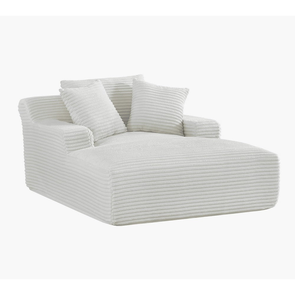 Cline Oversized Chaise Lounge Chair with 2 Pillows | Ivory Corduroy