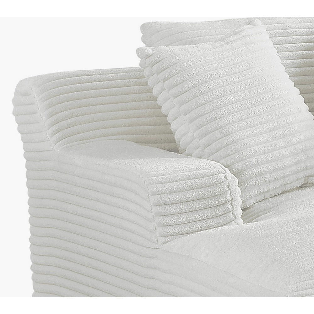 Cline Oversized Chaise Lounge Chair with 2 Pillows | Ivory Corduroy