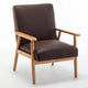 Myra Accent Armchair with Solid Wood Frame | Dark Brown Microfiber