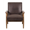 Myra Accent Armchair with Solid Wood Frame | Dark Brown Microfiber