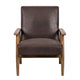 Myra Accent Armchair with Solid Wood Frame | Dark Brown Microfiber