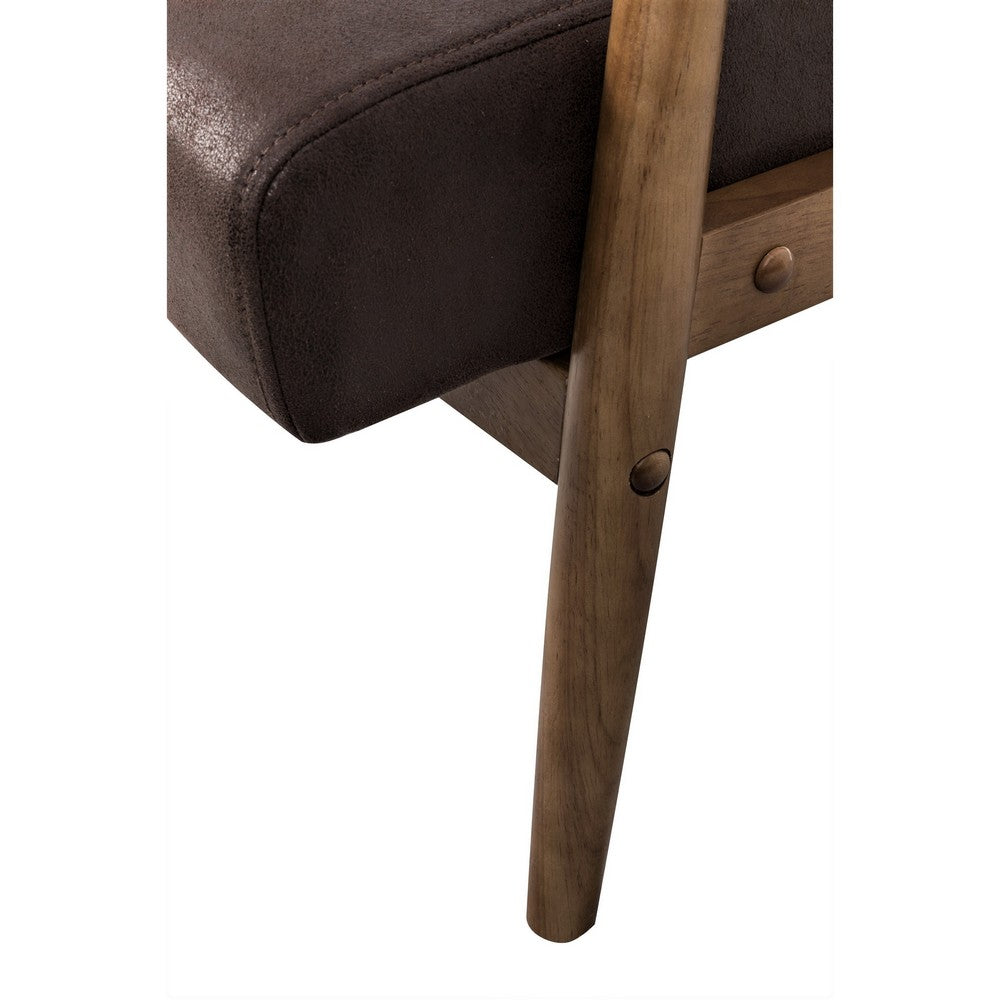 Myra Accent Armchair with Solid Wood Frame | Dark Brown Microfiber