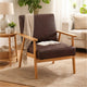 Myra Accent Armchair with Solid Wood Frame | Dark Brown Microfiber