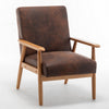 Myra Accent Armchair with Solid Wood Frame | Brown Microfiber
