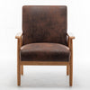 Myra Accent Armchair with Solid Wood Frame | Brown Microfiber