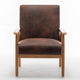 Myra Accent Armchair with Solid Wood Frame | Brown Microfiber