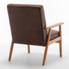 Myra Accent Armchair with Solid Wood Frame | Brown Microfiber