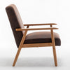 Myra Accent Armchair with Solid Wood Frame | Brown Microfiber