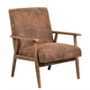 Myra Accent Armchair with Solid Wood Frame | Light Brown Microfiber