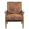 Myra Accent Armchair with Solid Wood Frame | Light Brown Microfiber