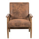 Myra Accent Armchair with Solid Wood Frame | Light Brown Microfiber