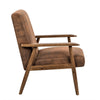 Myra Accent Armchair with Solid Wood Frame | Light Brown Microfiber