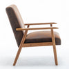 Myra Accent Armchair with Solid Wood Frame | Light Brown Microfiber