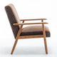 Myra Accent Armchair with Solid Wood Frame | Light Brown Microfiber
