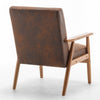 Myra Accent Armchair with Solid Wood Frame | Light Brown Microfiber