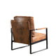 Kriya Accent Lounge Arm Chair with Black Metal Frame | Brown Microfiber