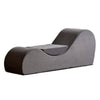 Siva Ergonomic Chaise Lounge Chair | Curved Design | Gray Faux Leather