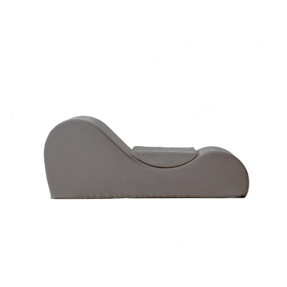 Siva Ergonomic Chaise Lounge Chair | Curved Design | Gray Faux Leather