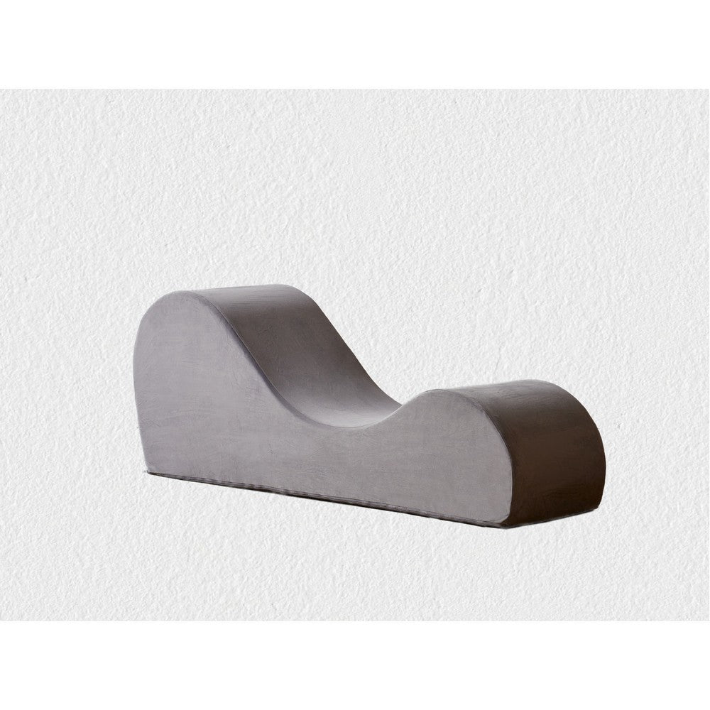 Siva Ergonomic Chaise Lounge Chair | Curved Design | Gray Faux Leather