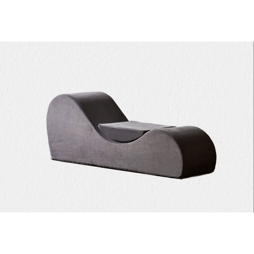 Siva Ergonomic Chaise Lounge Chair | Curved Design | Gray Faux Leather