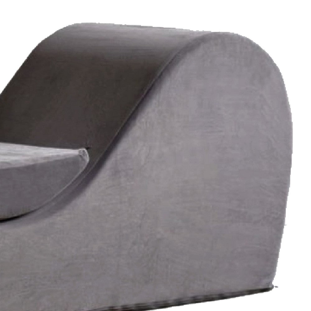 Siva Ergonomic Chaise Lounge Chair | Curved Design | Gray Faux Leather