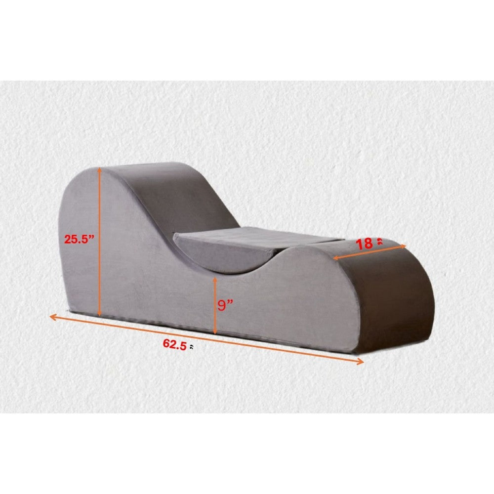 Siva Ergonomic Chaise Lounge Chair | Curved Design | Gray Faux Leather