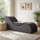 Siva Ergonomic Chaise Lounge Chair | Curved Design | Gray Faux Leather