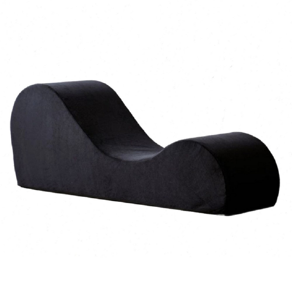 Siva Ergonomic Chaise Lounge Chair | Curved Design | Black Faux Leather