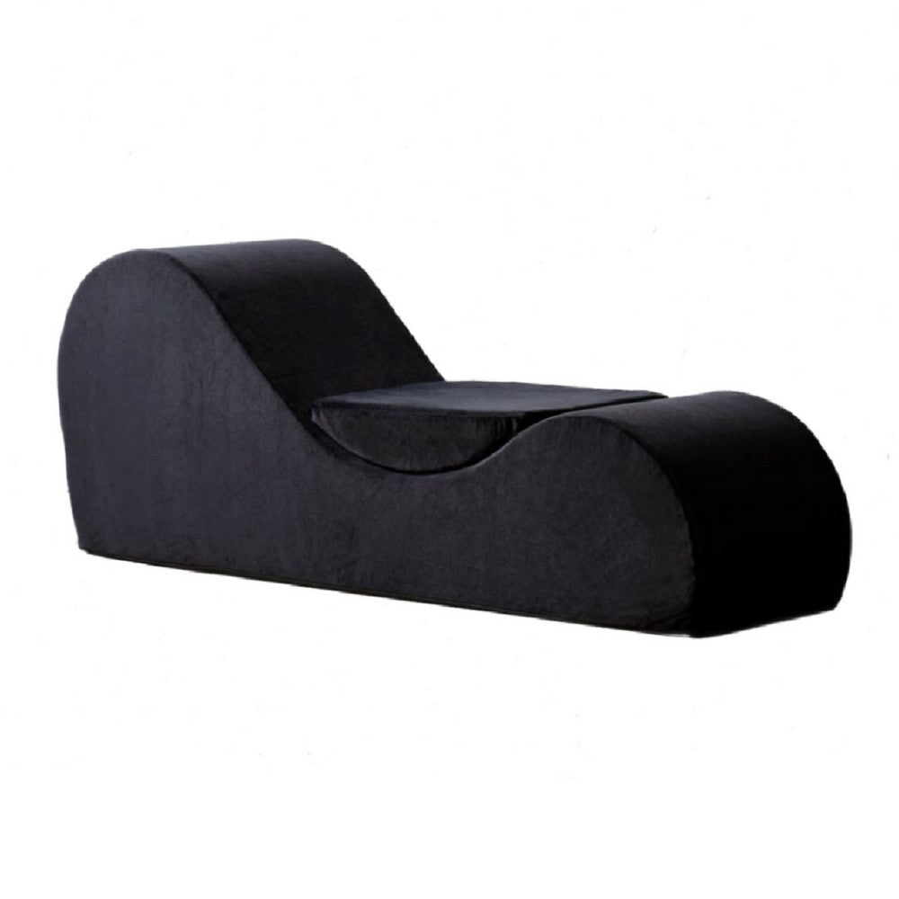 Siva Ergonomic Chaise Lounge Chair | Curved Design | Black Faux Leather