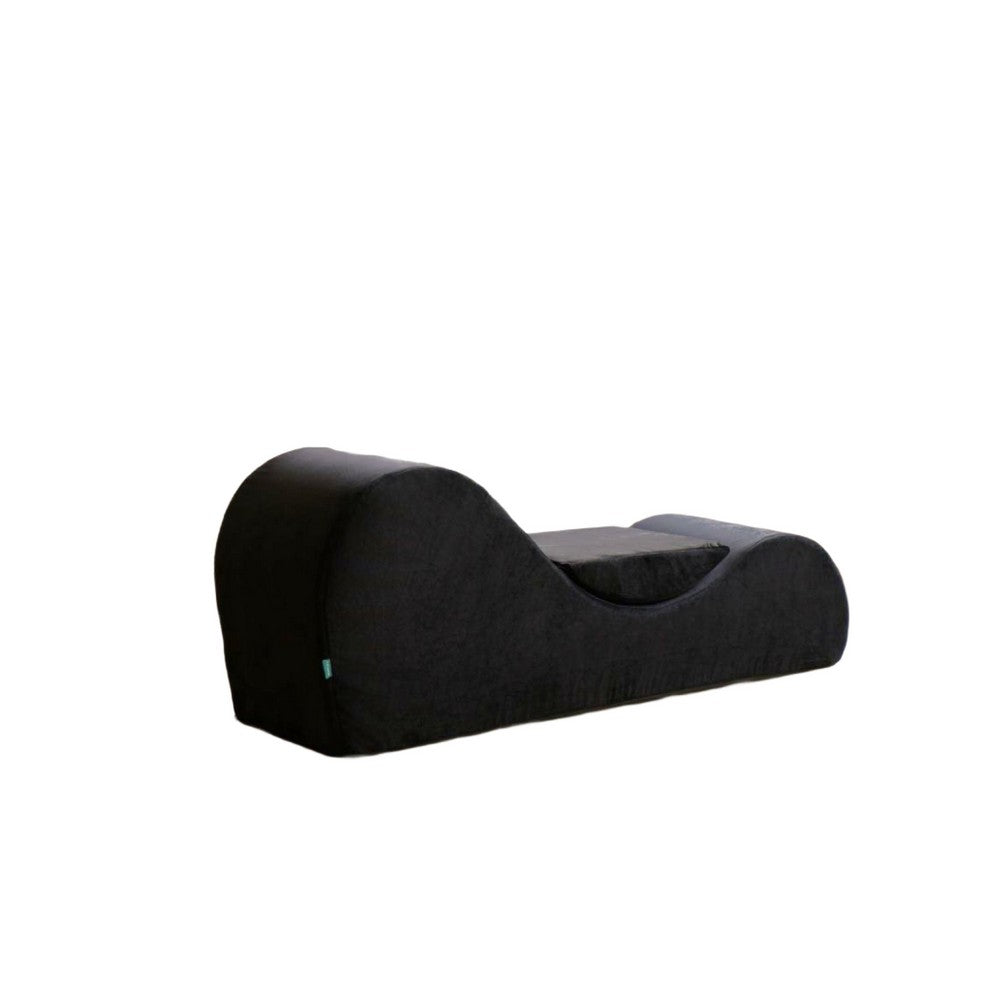 Siva Ergonomic Chaise Lounge Chair | Curved Design | Black Faux Leather