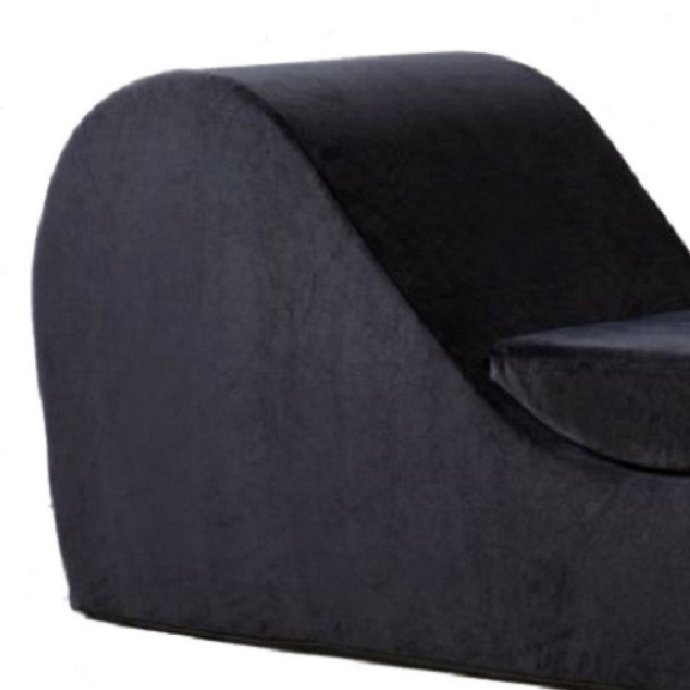 Siva Ergonomic Chaise Lounge Chair | Curved Design | Black Faux Leather