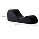 Siva Ergonomic Chaise Lounge Chair | Curved Design | Black Faux Leather