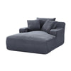 Cline Oversized Chaise Lounge Chair with 2 Pillows | Gray Corduroy