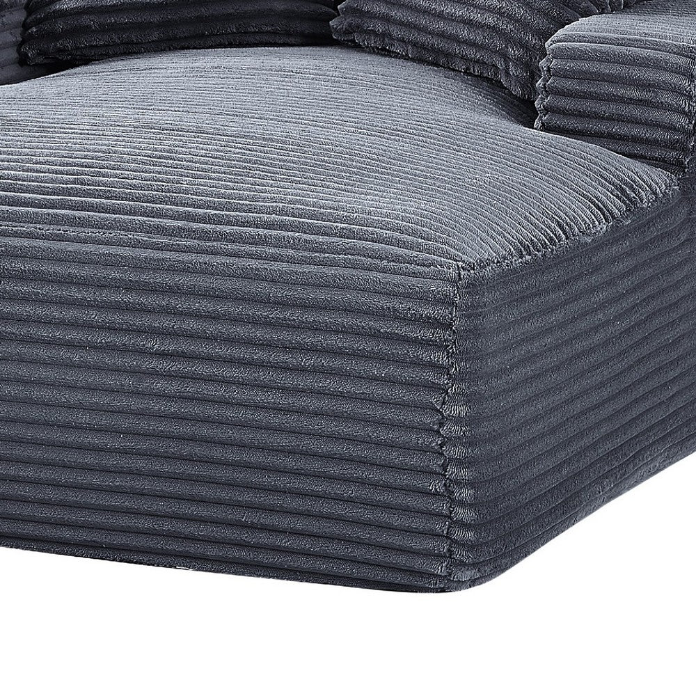 Cline Oversized Chaise Lounge Chair with 2 Pillows | Gray Corduroy