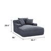 Cline Oversized Chaise Lounge Chair with 2 Pillows | Gray Corduroy