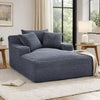 Cline Oversized Chaise Lounge Chair with 2 Pillows | Gray Corduroy