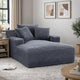 Cline Oversized Chaise Lounge Chair with 2 Pillows | Gray Corduroy