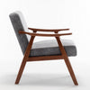 Ryno Mid-Century Accent Chair | Natural Wood Frame | Gray Microfiber